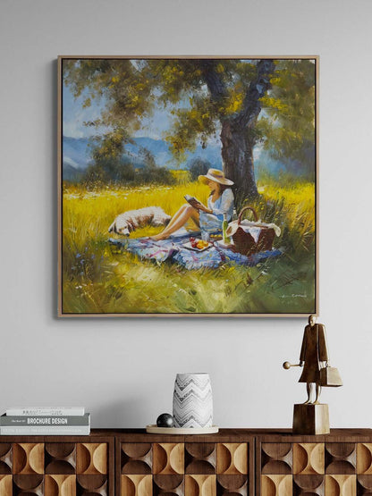 Ağacın Altında Hayaller Yağlı Boya Tablosu