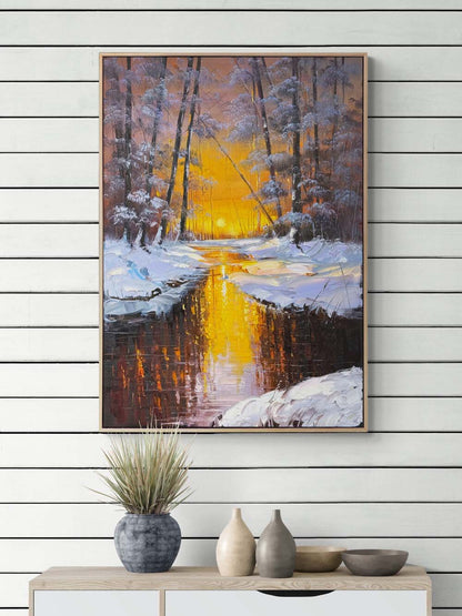 Kışın Kalbine Doğru Yağlı Boya Tablosu