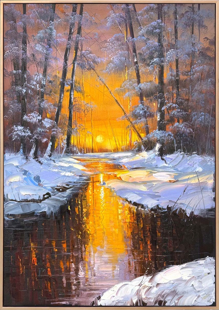 Kışın Kalbine Doğru Yağlı Boya Tablosu
