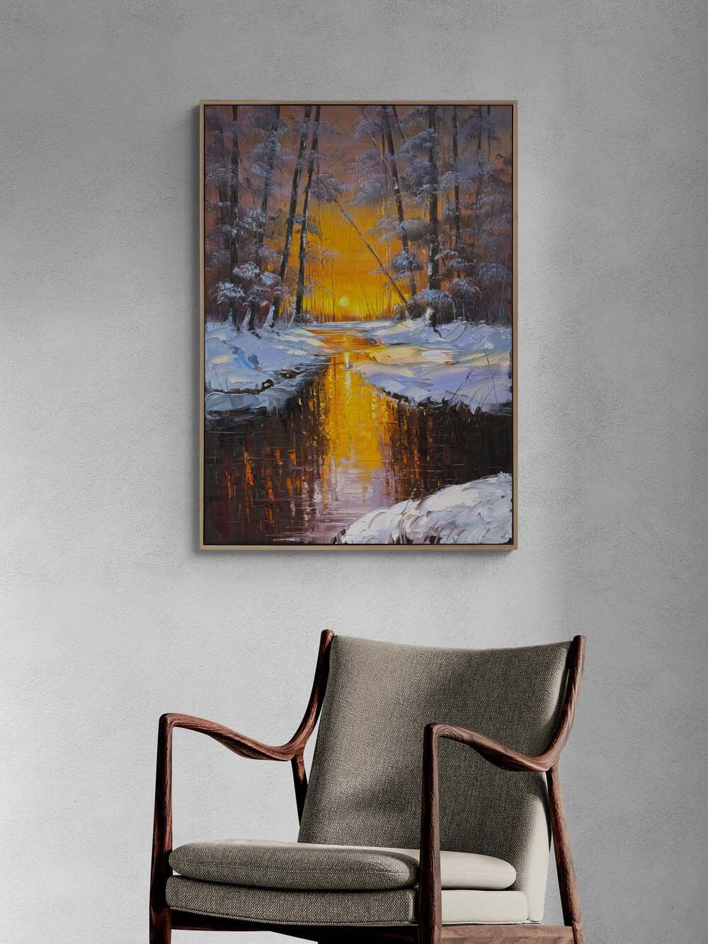 Kışın Kalbine Doğru Yağlı Boya Tablosu