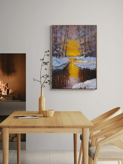 Kışın Kalbine Doğru Yağlı Boya Tablosu