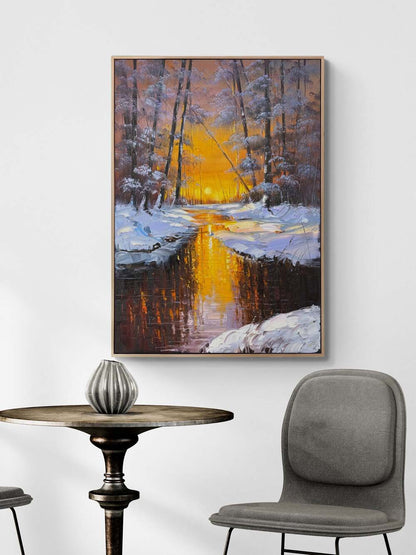 Kışın Kalbine Doğru Yağlı Boya Tablosu
