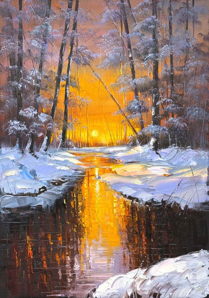 Kışın Kalbine Doğru Yağlı Boya Tablosu