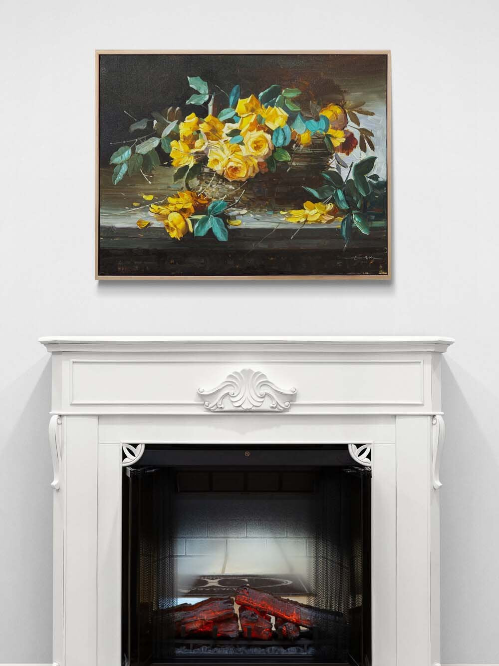 Hatıralarla Sarı Güller Yağlı Boya Tablosu