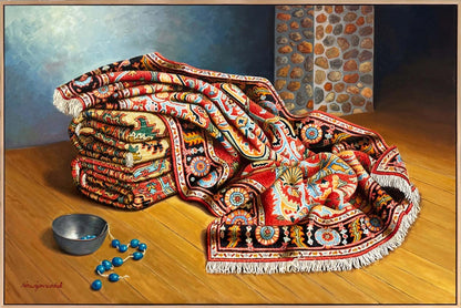 Kilimli Natürmort Yağlı Boya Tablosu