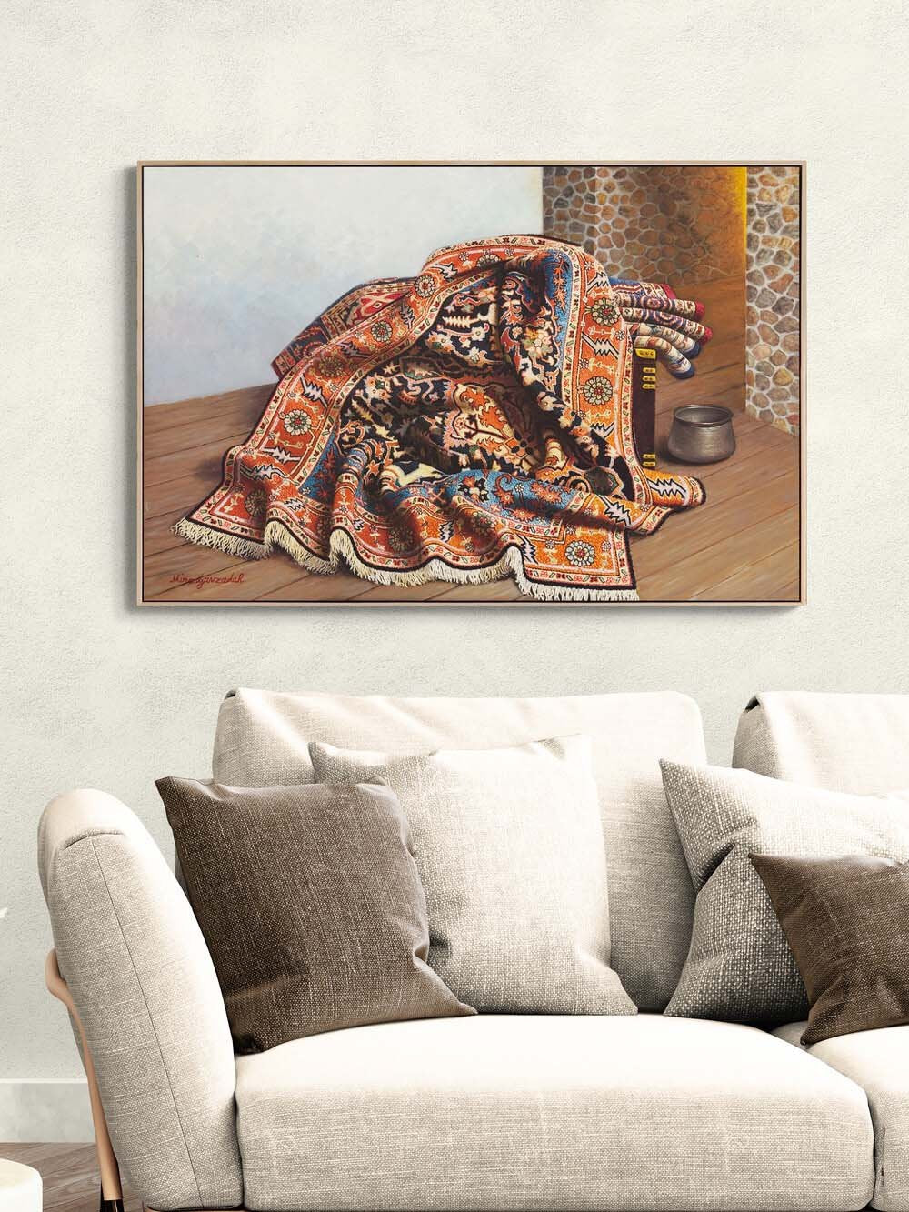 Zamanın Üzerine Serili Yağlı Boya Tablosu