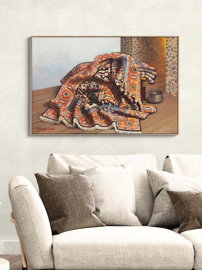 Zamanın Üzerine Serili Yağlı Boya Tablosu