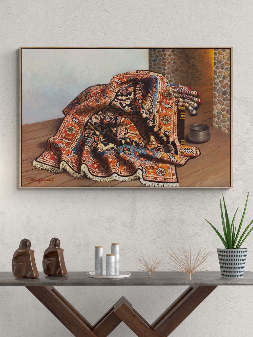 Zamanın Üzerine Serili Yağlı Boya Tablosu