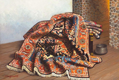 Zamanın Üzerine Serili Yağlı Boya Tablosu