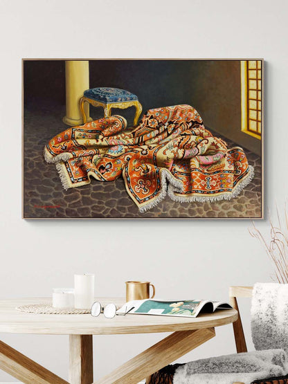 Motifli Natürmort Yağlı Boya Tablosu