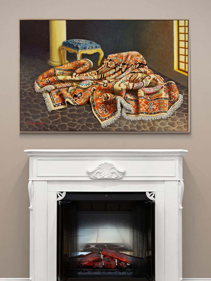 Motifli Natürmort Yağlı Boya Tablosu