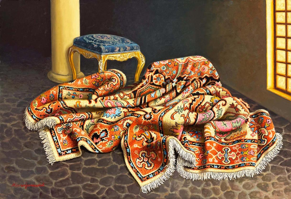 Motifli Natürmort Yağlı Boya Tablosu