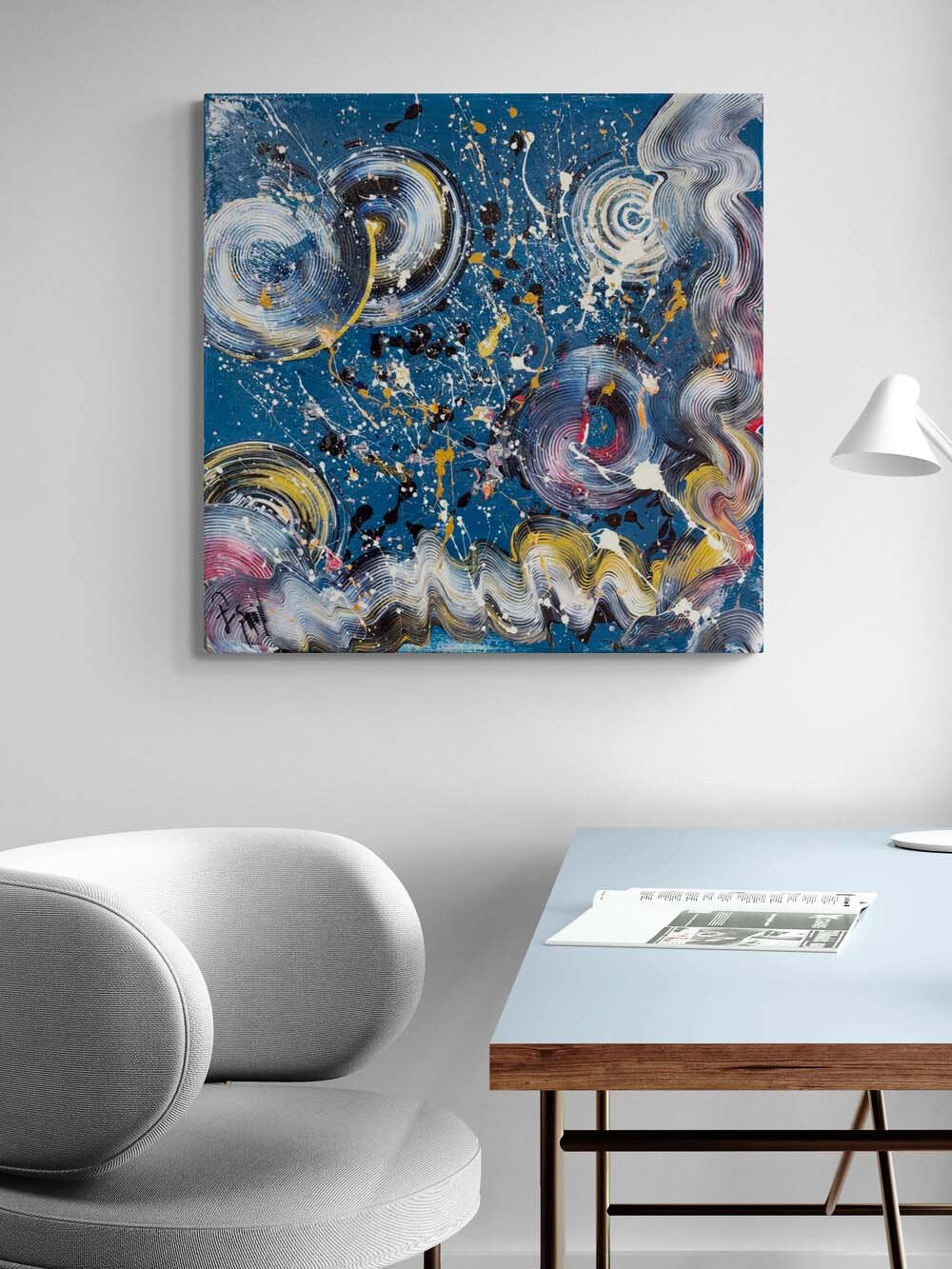 Mavide Altın Kanatlar Yağlı Boya Tablosu