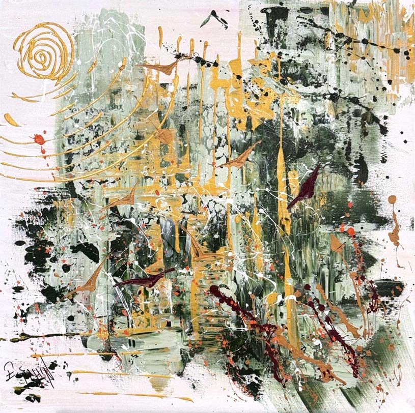 Ritmik Kanatlar Yağlı Boya Tablosu