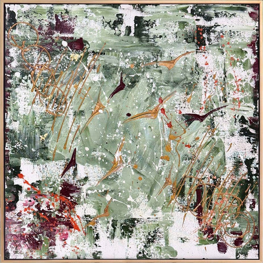 Çizgide Kuşlar Yağlı Boya Tablosu