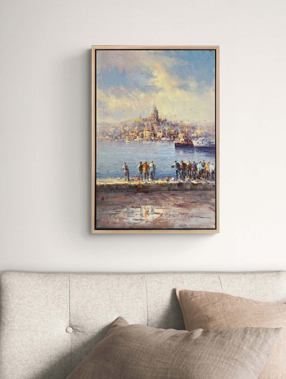 Boğazdan Galata'ya Yağlı Boya Tablosu