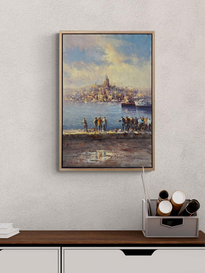 Boğazdan Galata'ya Yağlı Boya Tablosu