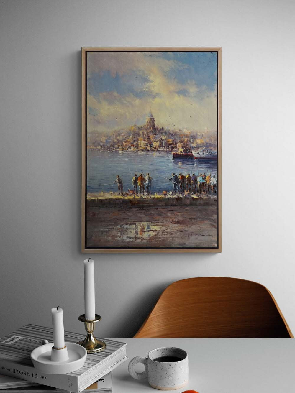 Boğazdan Galata'ya Yağlı Boya Tablosu