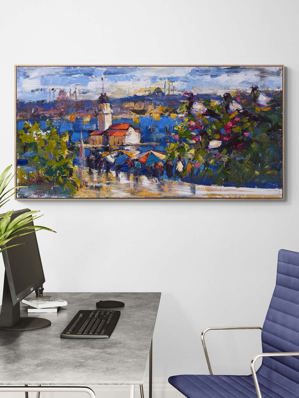 Kız Kulesi’nden Bakış Yağlı Boya Tablosu