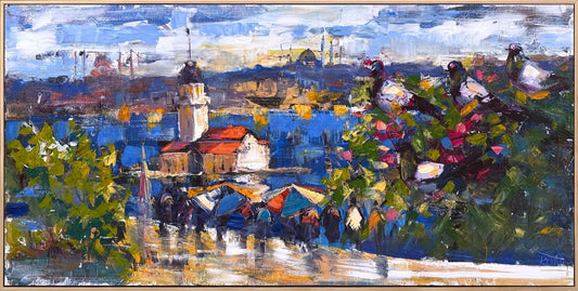 Kız Kulesi’nden Bakış Yağlı Boya Tablosu