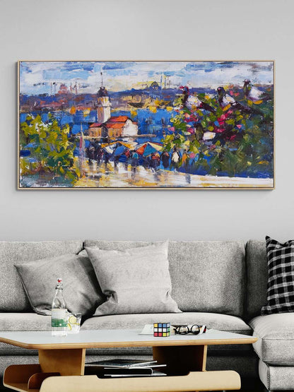 Kız Kulesi’nden Bakış Yağlı Boya Tablosu