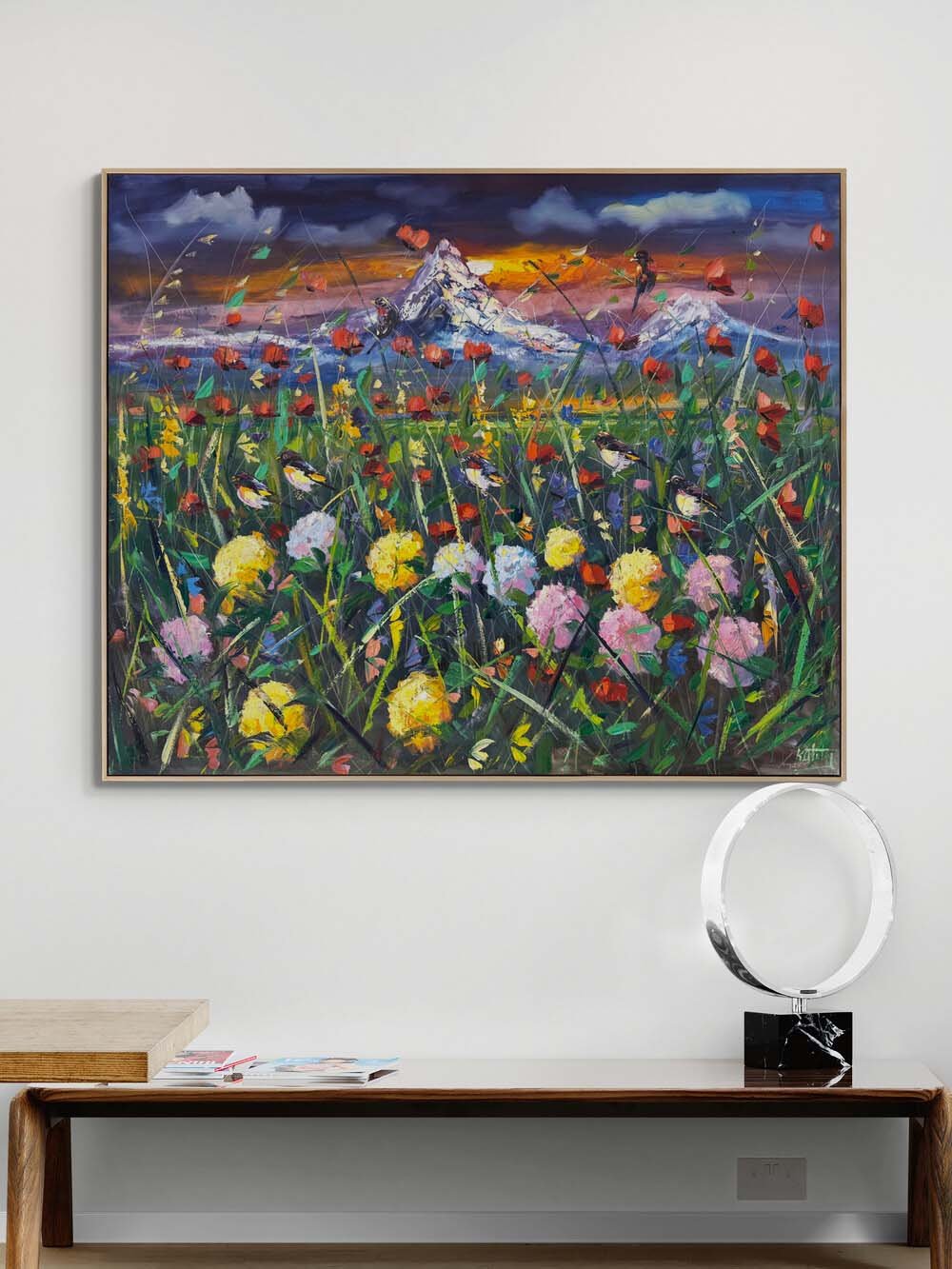 Akşam Vakti Kır Bahçesi Yağlı Boya Tablosu