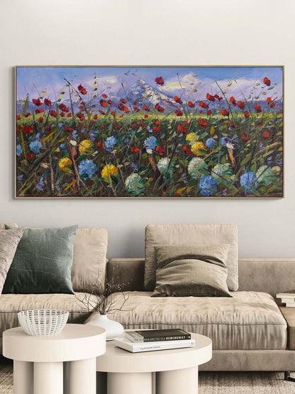 Kırlarda Manzara Yağlı Boya Tablosu