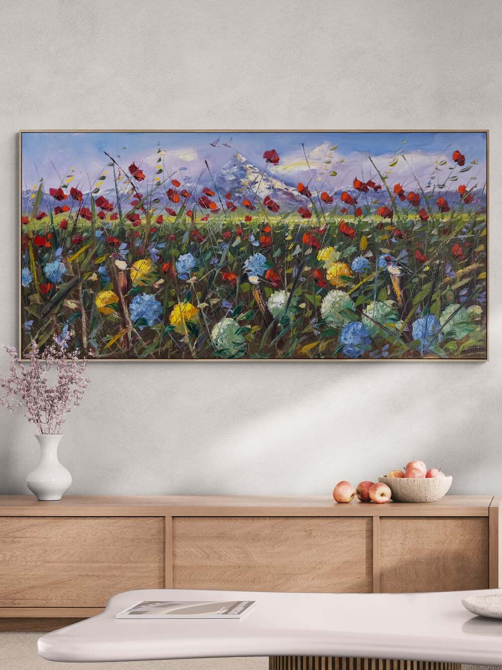 Kırlarda Manzara Yağlı Boya Tablosu