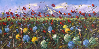 Kırlarda Manzara Yağlı Boya Tablosu