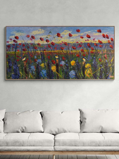 Göğe Açılan Kır Yağlı Boya Tablosu