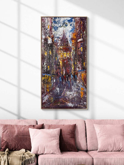 Şehrin Arasında Galata Yağlı Boya Tablosu