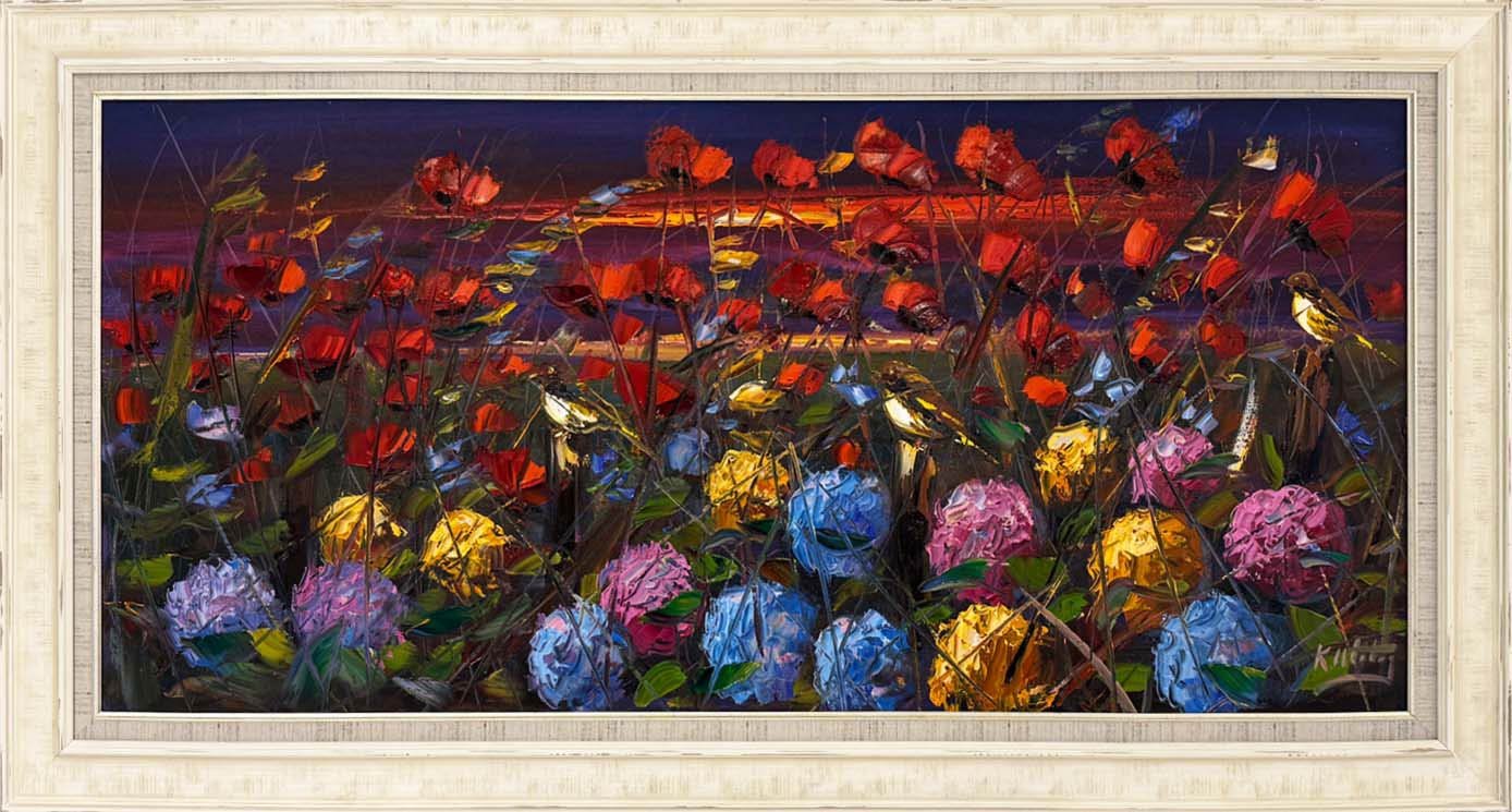 Bahar Bahçe ve Ortancalar Yağlı Boya Tablosu