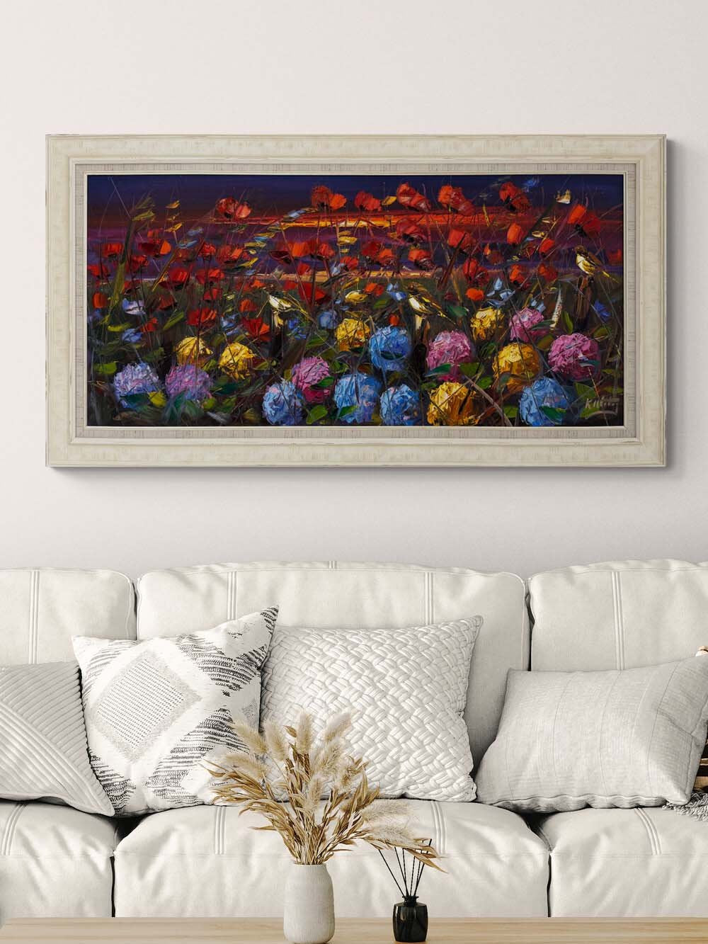 Bahar Bahçe ve Ortancalar Yağlı Boya Tablosu