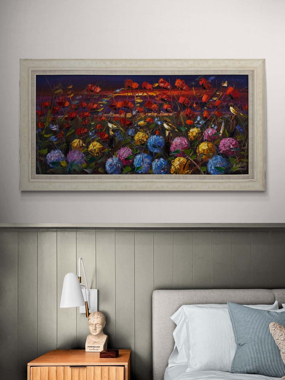 Bahar Bahçe ve Ortancalar Yağlı Boya Tablosu