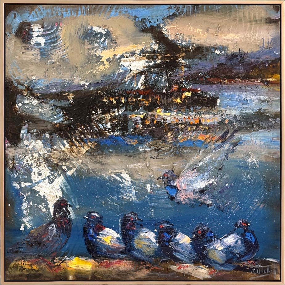 Hayallerde Güvercinler Yağlı Boya Tablosu