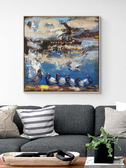 Hayallerde Güvercinler Yağlı Boya Tablosu