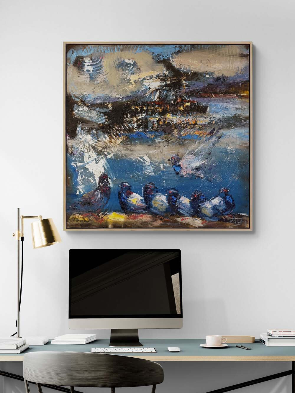 Hayallerde Güvercinler Yağlı Boya Tablosu