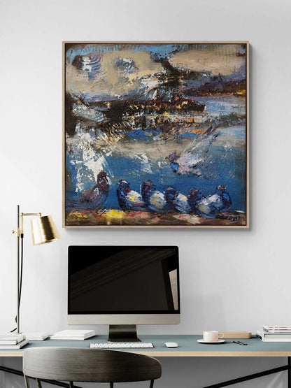 Hayallerde Güvercinler Yağlı Boya Tablosu