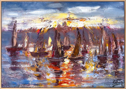 Yelkenlerin Ardında Yağlı Boya Tablosu