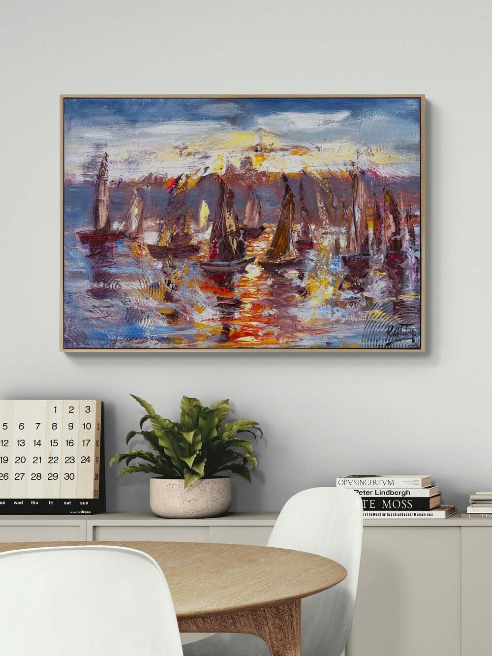 Yelkenlerin Ardında Yağlı Boya Tablosu