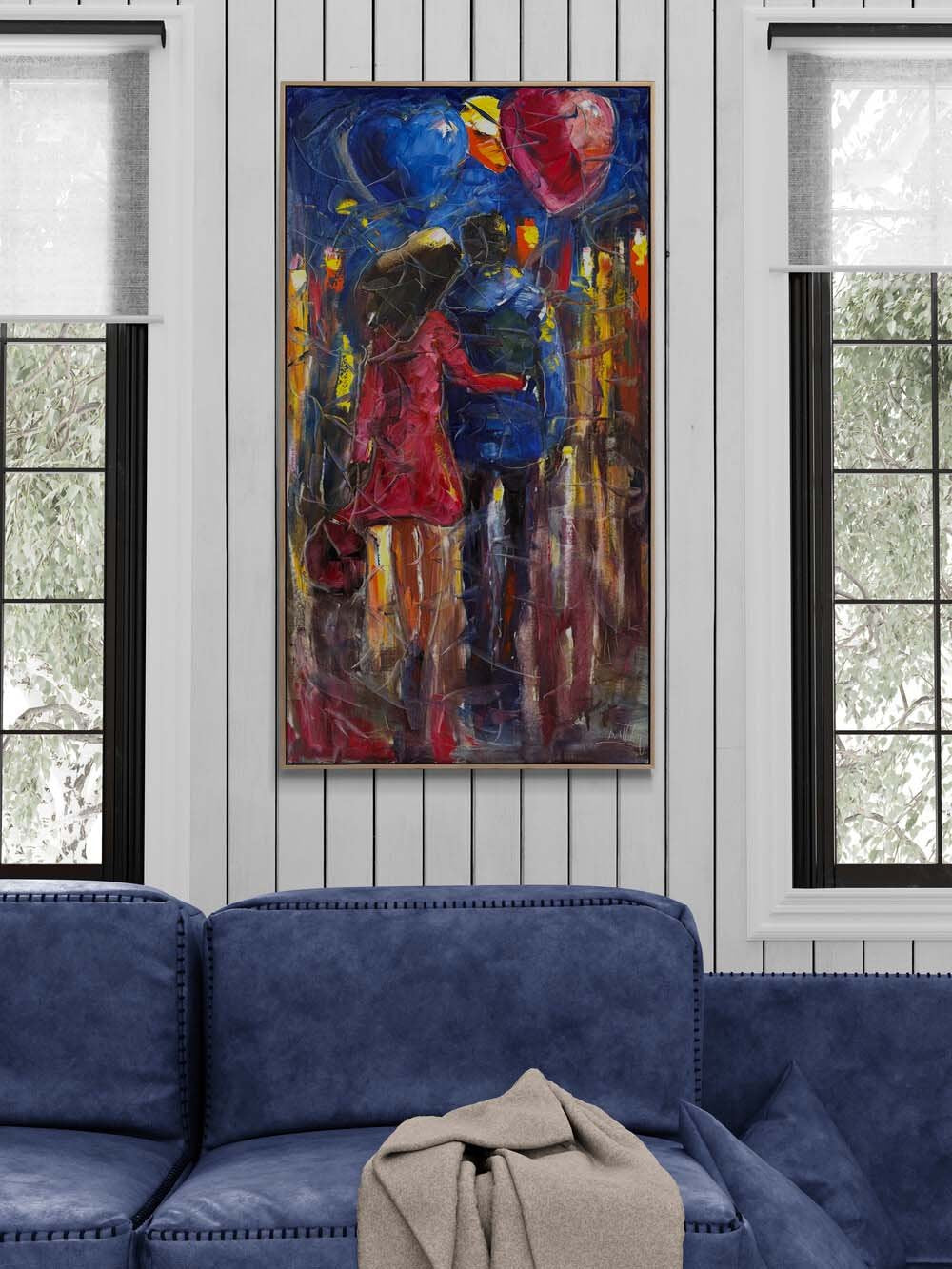 Kalpten Kalbe Yürürken Yağlı Boya Tablosu