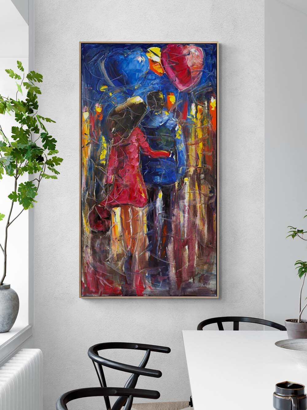 Kalpten Kalbe Yürürken Yağlı Boya Tablosu