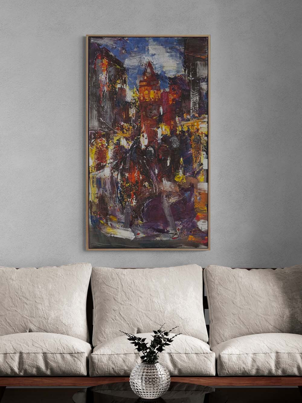 Galata'da Akşam Yansımaları Yağlı Boya Tablosu