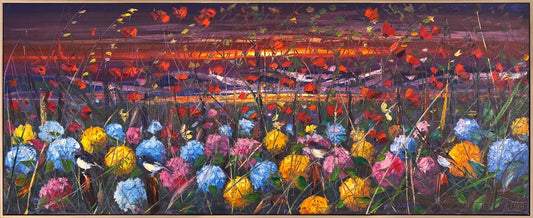 Göğe Bakan Çiçekler Yağlı Boya Tablosu