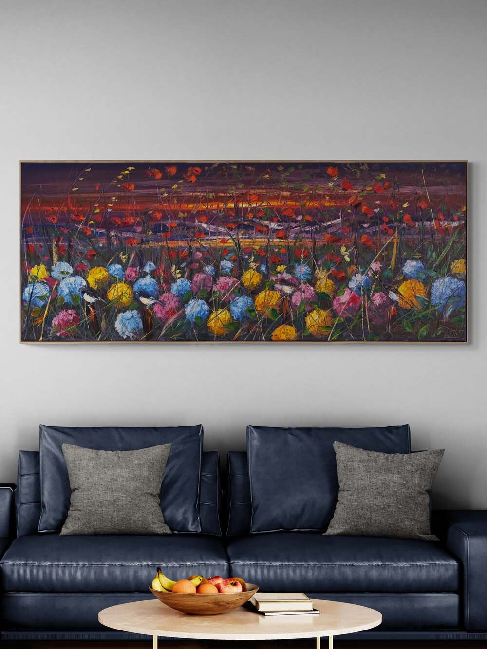 Göğe Bakan Çiçekler Yağlı Boya Tablosu