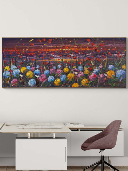 Göğe Bakan Çiçekler Yağlı Boya Tablosu