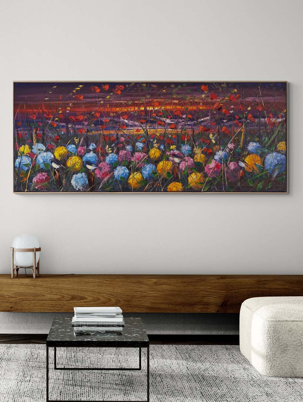 Göğe Bakan Çiçekler Yağlı Boya Tablosu