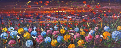 Göğe Bakan Çiçekler Yağlı Boya Tablosu