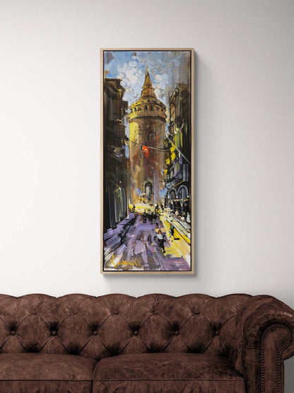 Galata’ya Çıkan Yol Yağlı Boya Tablosu