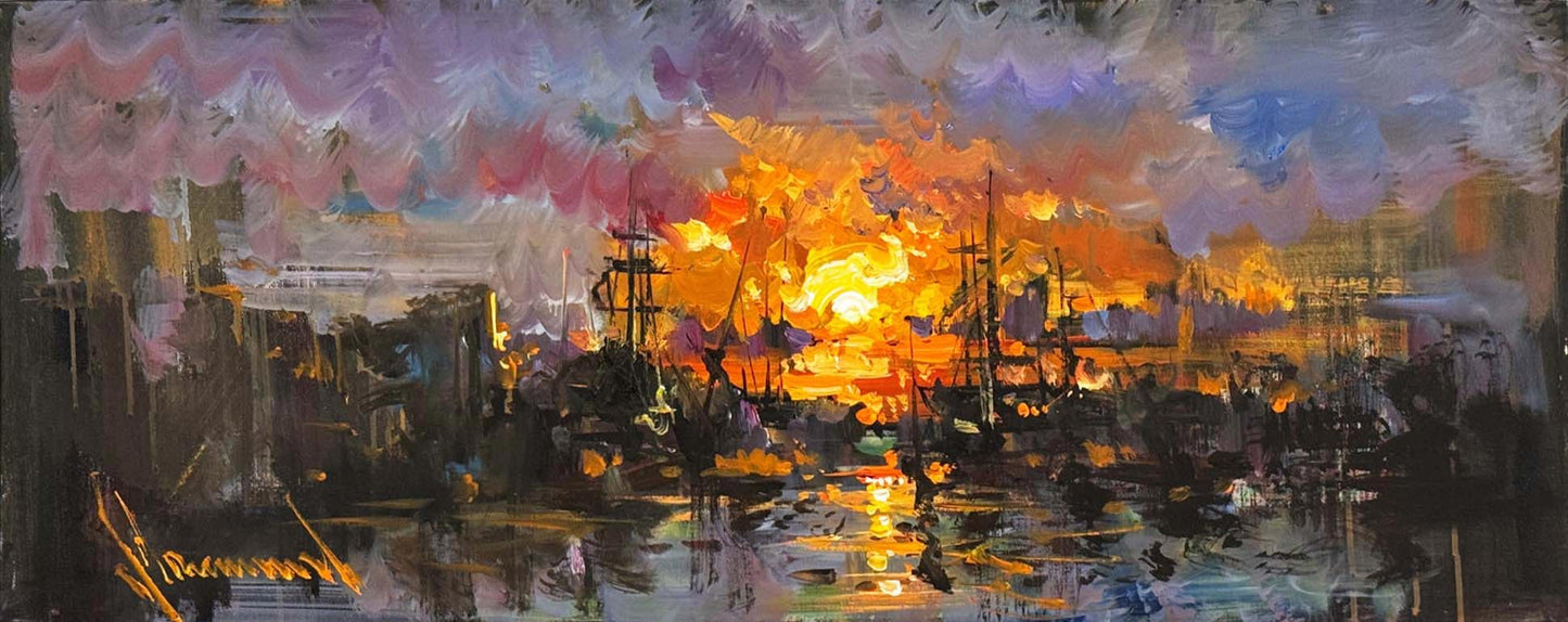 Günün Son Işığı Yağlı Boya Tablosu